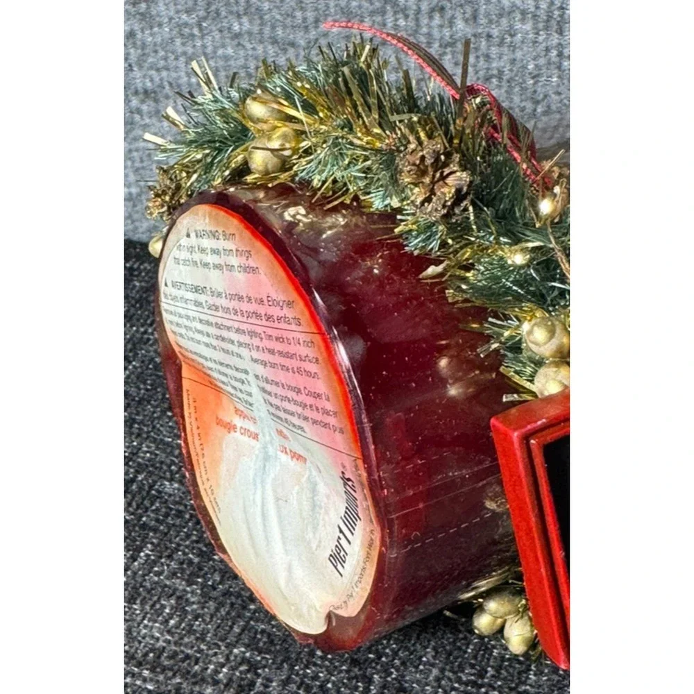 Pier 1 Apple Crisp Pillar Candle Discontinued Fall 3x4 New with Bow